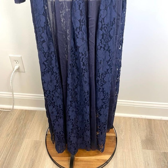 We Are HAH Mama C Sheer Lace Slip Maxi Dress In Navy Size XS New - Picture 12 of 16